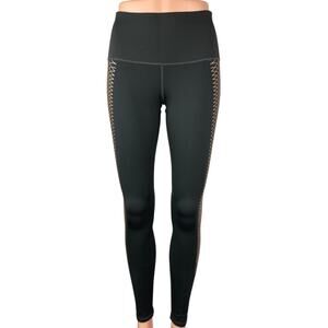 Puma Everyday Graphic Black Metallic Bronze Workout Training Tights Leggings S